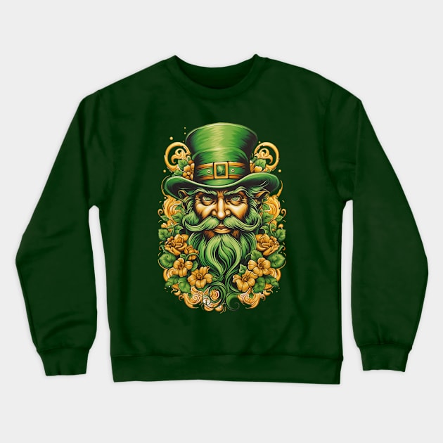 Floral Leprechaun Crewneck Sweatshirt by JunkyDotCom